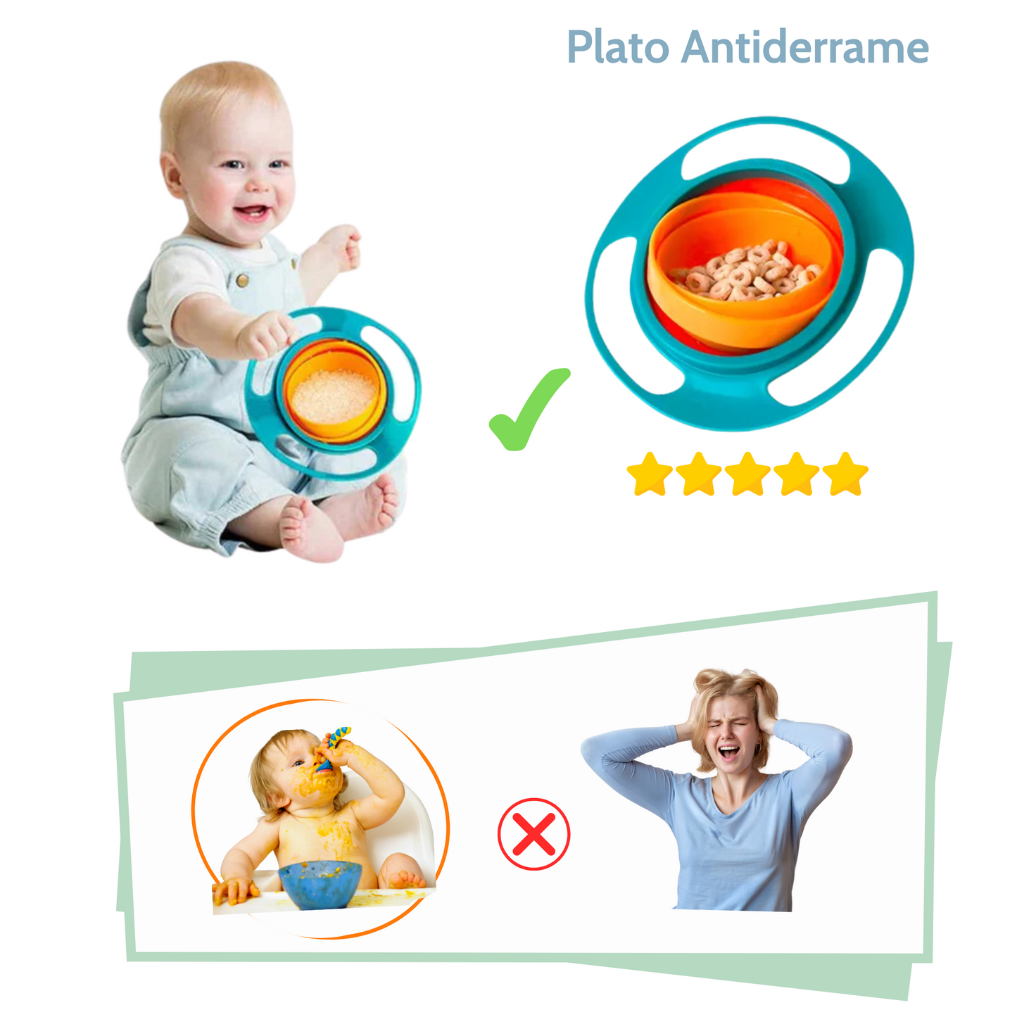 Plato Antiderrame para Bebés y Niños Pequeños