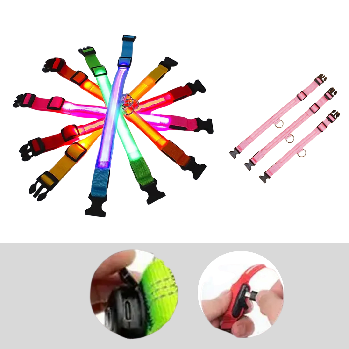 Collar Luminoso LED Recargable para Mascotas