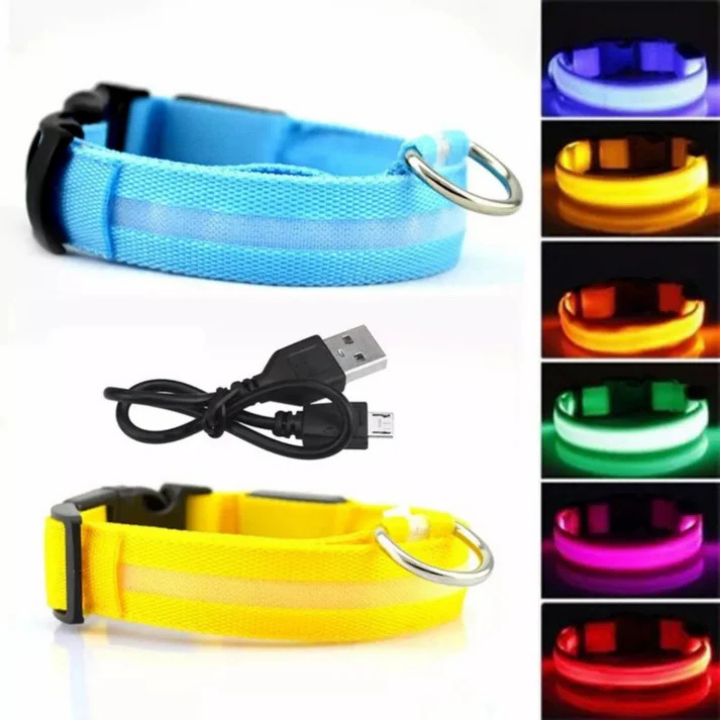 Collar Luminoso LED Recargable para Mascotas