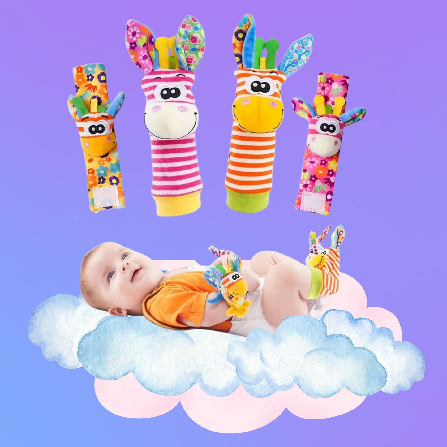 Sonajero de Muñeca y Pies para Bebé RattleFun