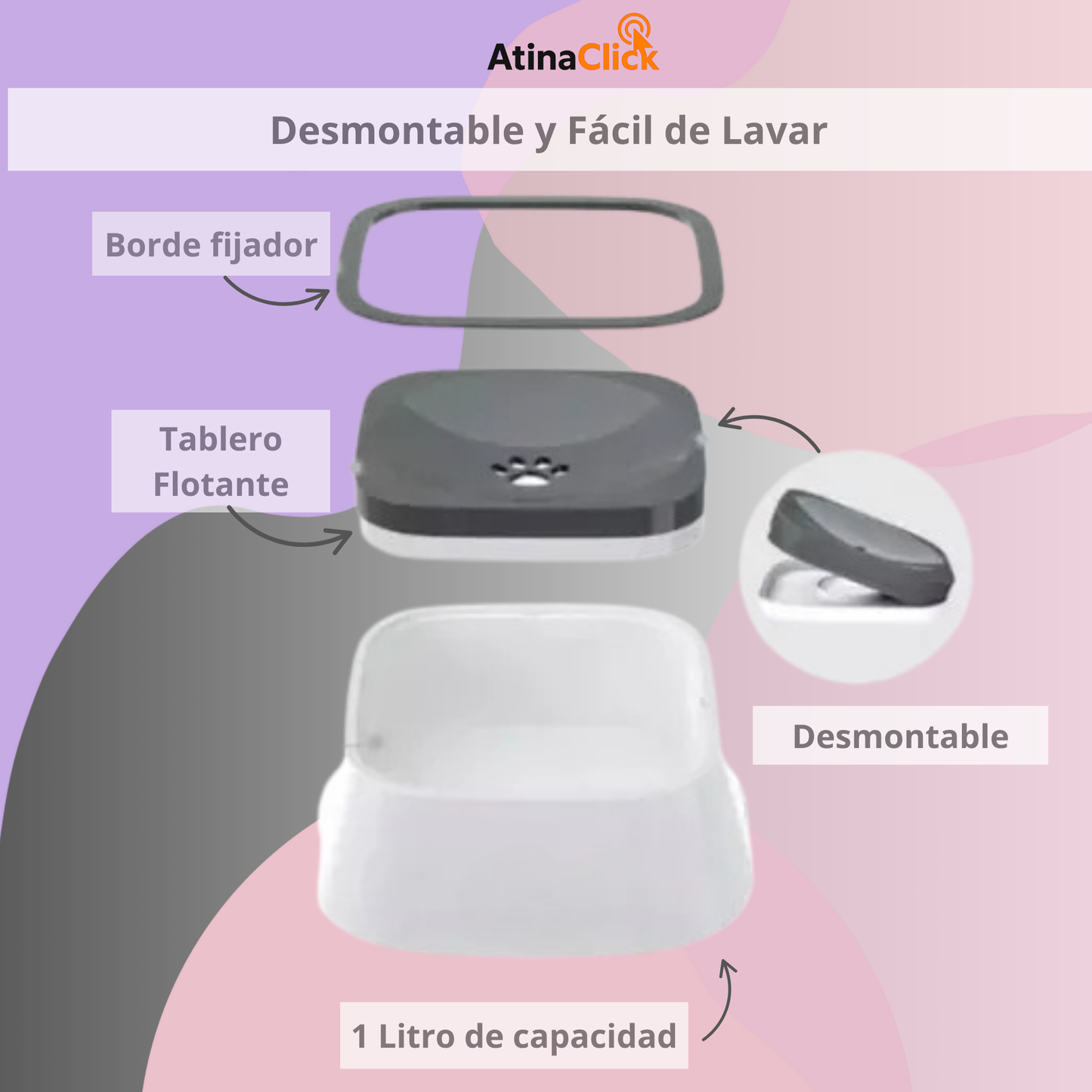 Bebedero Antisplash para Mascotas